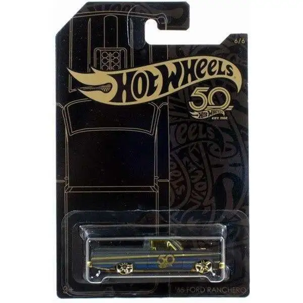 Hot Wheels 50th Anniversary Black & Gold '65 Ford Ranchero Diecast Car