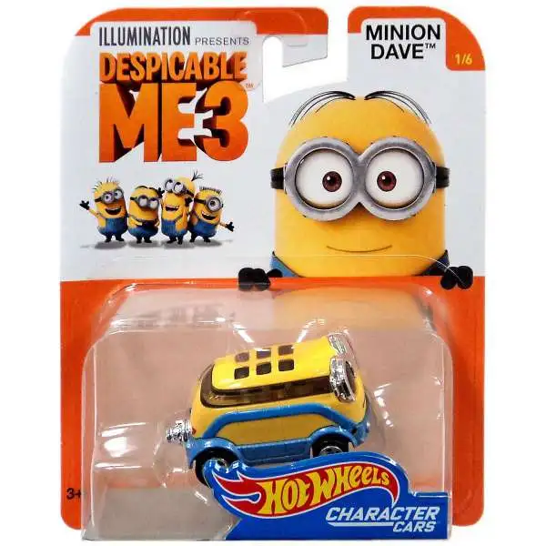 Hot Wheels Despicable Me 3 Minion Dave Diecast Character Car #1/6