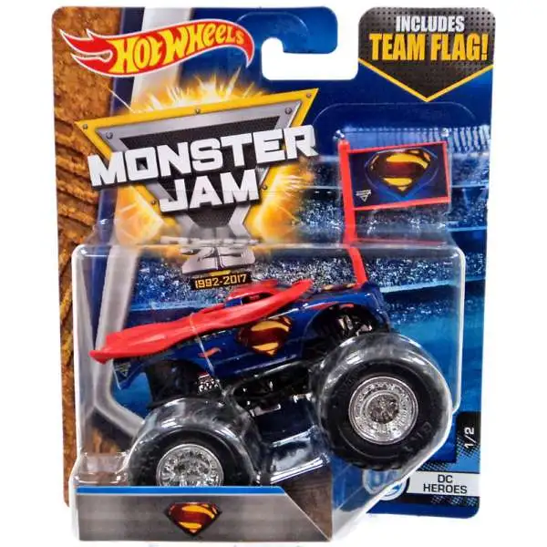 Hot Wheels Monster Jam 25 Superman Man of Steel Diecast Car #1/2 [DC Heroes]