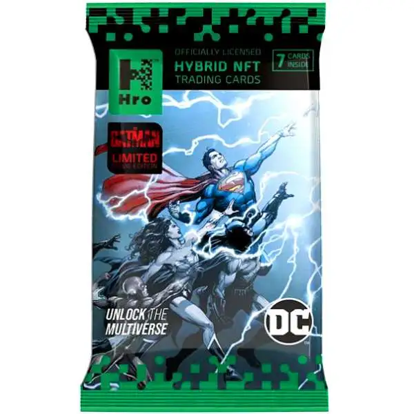 Hro DC Unlock the Multiverse Chapter 1 Hybrid NFT Trading Card Booster Pack [7 Cards]