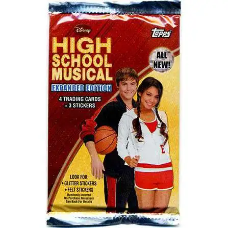Disney High School Musical Expanded Edition Trading Card Sticker Pack [4 Cards & 3 Stickers!]