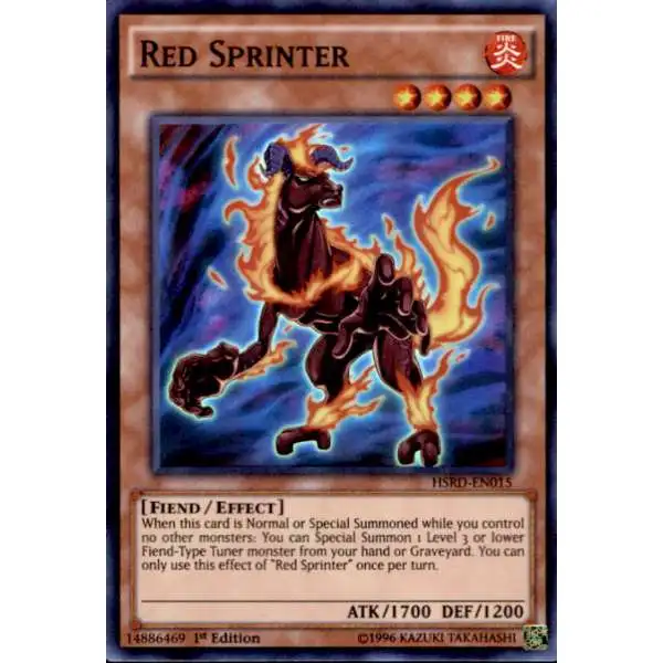 YuGiOh High-Speed Riders Super Rare Red Sprinter HSRD-EN015