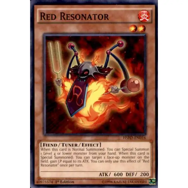 YuGiOh High-Speed Riders Common Red Resonator HSRD-EN016