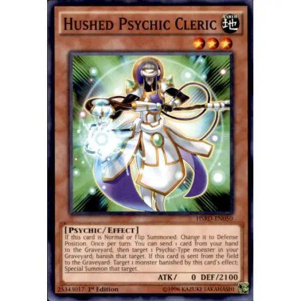 YuGiOh High-Speed Riders Common Hushed Psychic Cleric HSRD-EN050