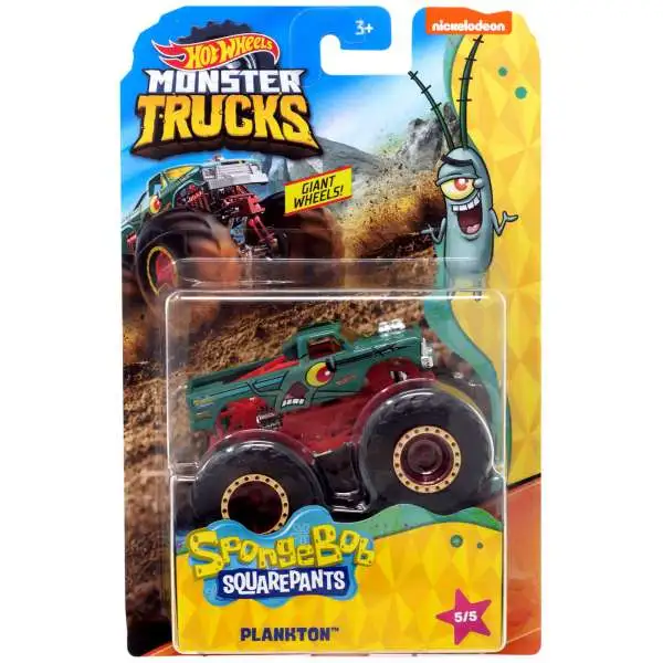 Hot Wheels Monster Trucks Spongebob Squarepants Plankton Diecast Car #5/5