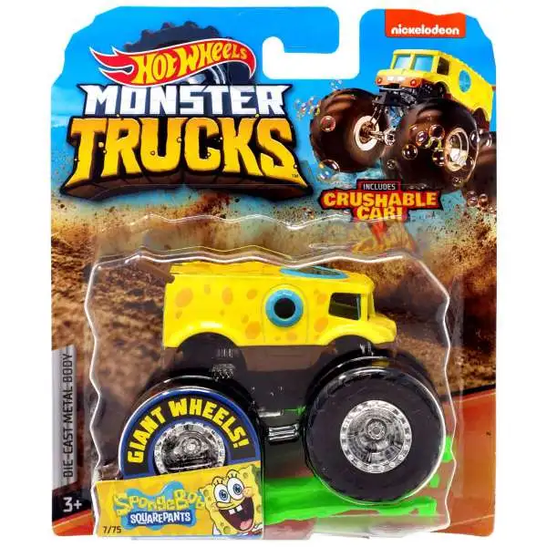 Hot Wheels Monster Trucks Spongebob Squarepants Diecast Car [Green Crushable Car]