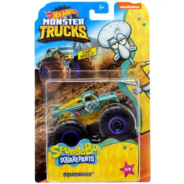 Hot Wheels Monster Trucks Spongebob Squarepants Squidward Diecast Car #3/5