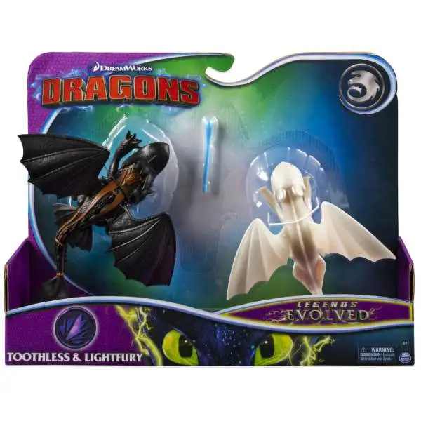 How to Train Your Dragon Dragons Legends Evolved Toothless & Lightfury Action Figure 2-Pack