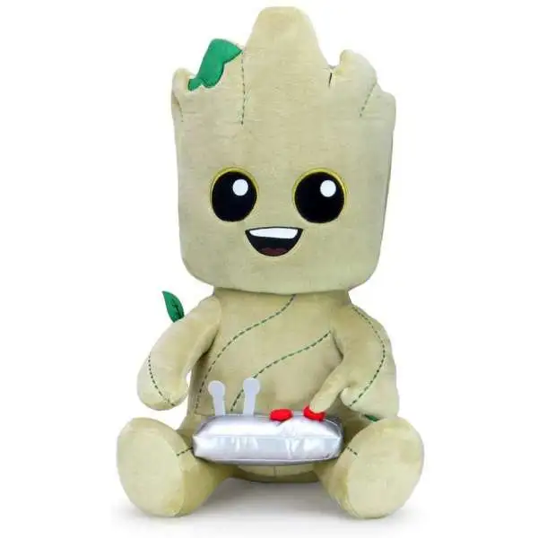Marvel Guardians of the Galaxy Phunny Groot with Button 16-Inch Plush [HugMe, Vibrates with Shake Action!]