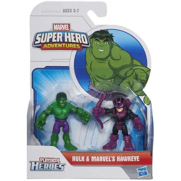 Playskool Heroes Super Hero Adventures Hulk & Marvel's Hawkeye Action Figure 2-Pack