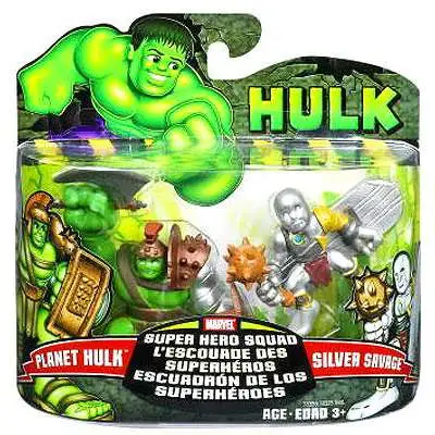 Marvel Super Hero Squad Hulk Movie Series 1 Planet Hulk & Silver Savage 3-Inch Mini Figure 2-Pack