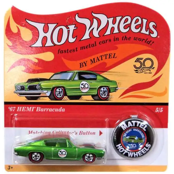 Hot Wheels 50th Anniversary '67 HEMI Barracuda Diecast Car