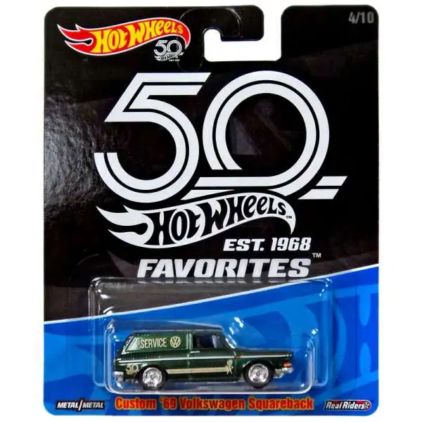 Hot Wheels 50th Anniversary Favorites Custom '69 Volkswagen Squareback Diecast Car #4/10