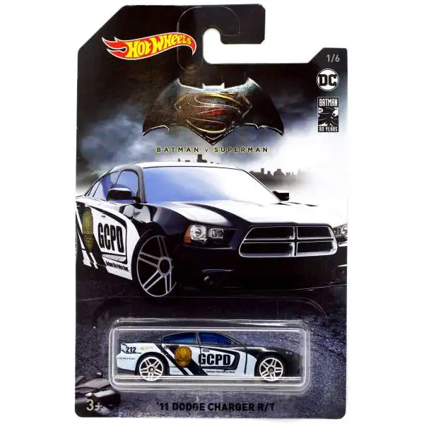 Hot Wheels DC Batman v Superman '11 Dodge Charger R/T Diecast Car #1/6