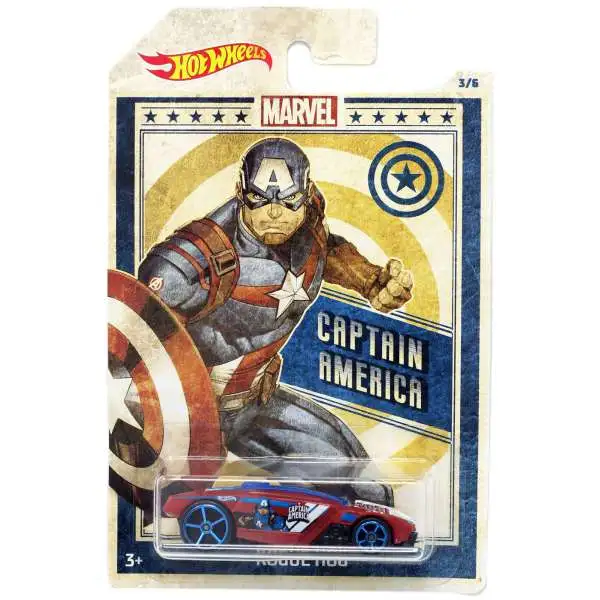 Hot Wheels Marvel Captain America Diecast Car [Rogue Hog]