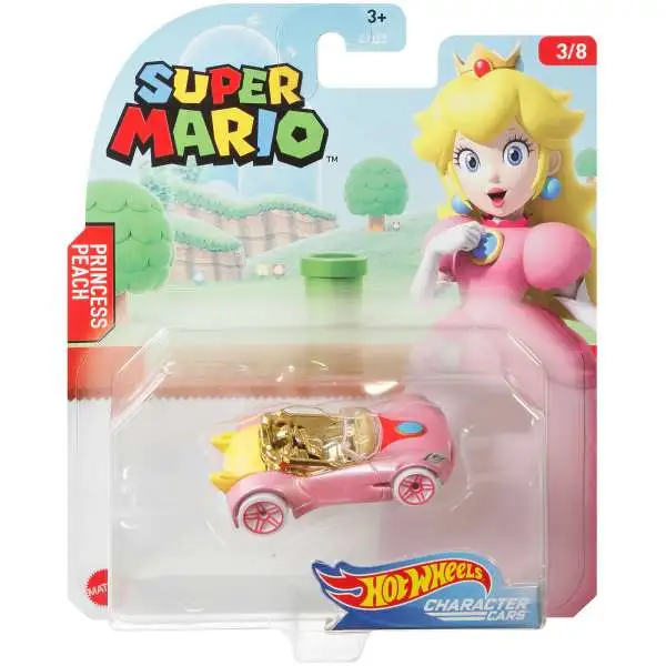 Hot Wheels Super Mario Character Cars Princess Peach Diecast Car #3/8 [2020]