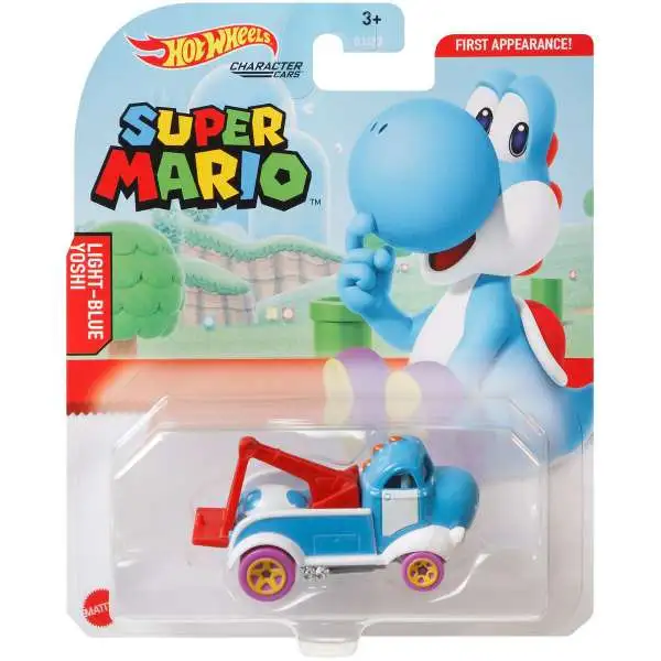 Hot Wheels Super Mario Character Cars Light-Blue Yoshi Diecast Car