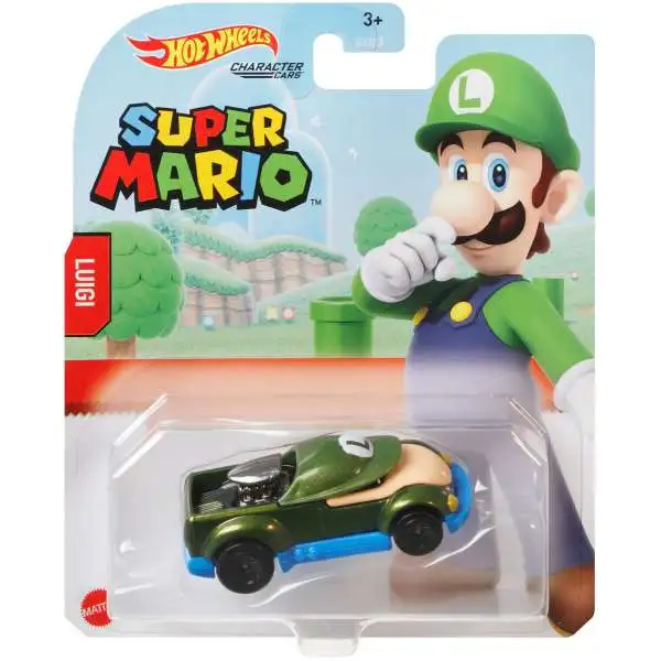 Hot Wheels Super Mario Character Cars Luigi Diecast Car [2021]