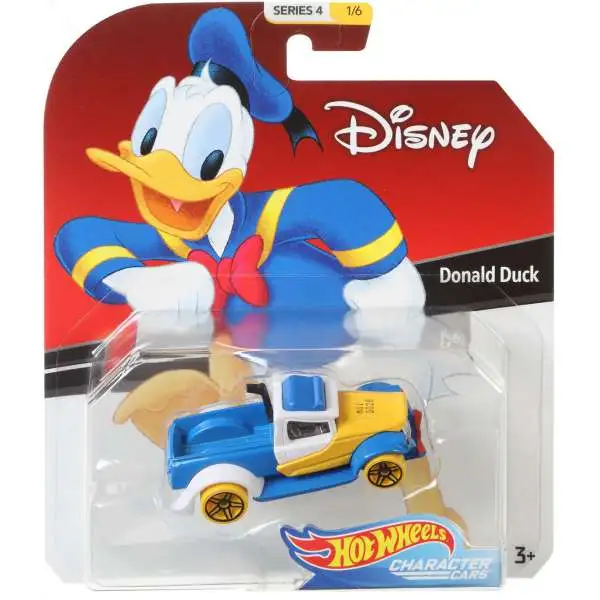 Disney Hot Wheels Character Cars Series 4 Donald Duck Die Cast Car #1/6