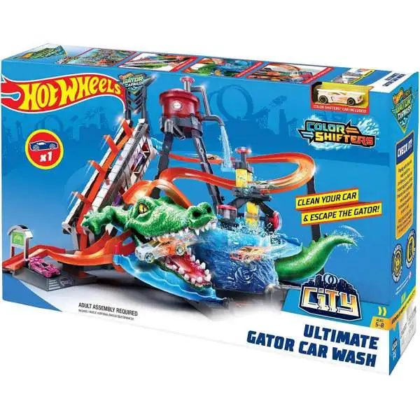 Hot Wheels City Ultimate Gator Car Wash Diecast Car Playset