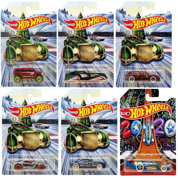 Hot Wheels 2019 Holiday Hot Rods Set of 6 Diecast Cars