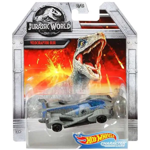 Jurassic World Hot Wheels Character Cars Velociraptor Blue Die Cast Car