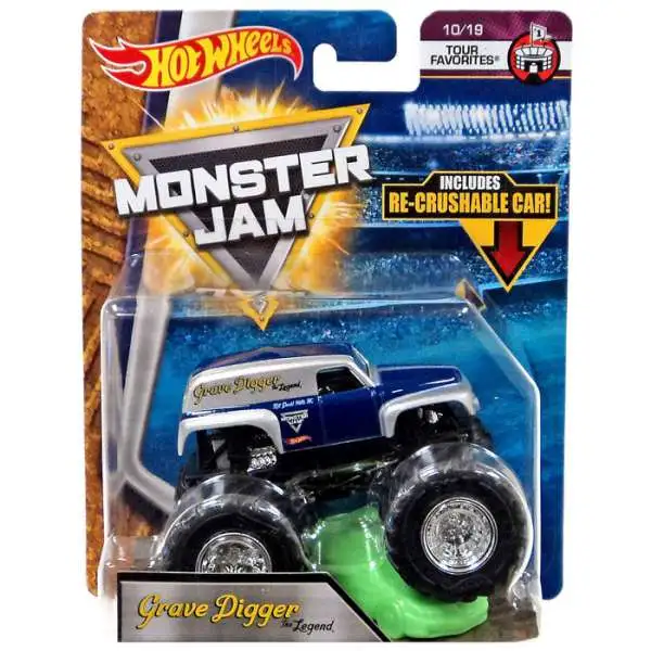 Hot Wheels Monster Jam Grave Digger the Legend Diecast Car #10/19 [Tour Favorites]