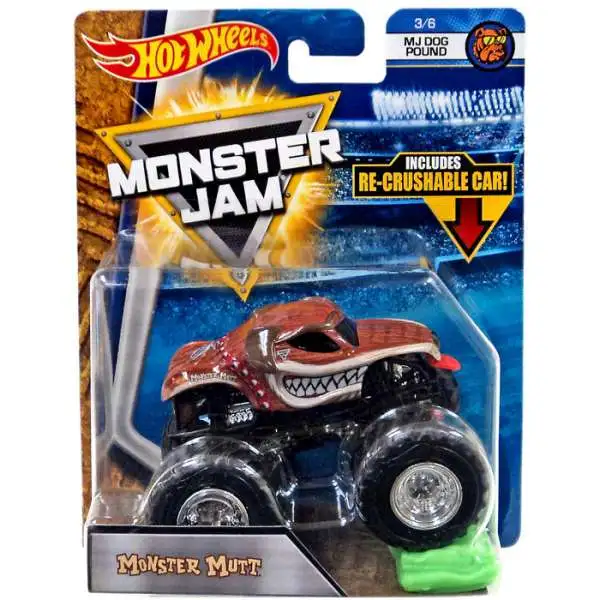 Hot Wheels Monster Jam Monster Mutt Diecast Car #3/6 [MJ Dog Pound, Re-Crushable Car]
