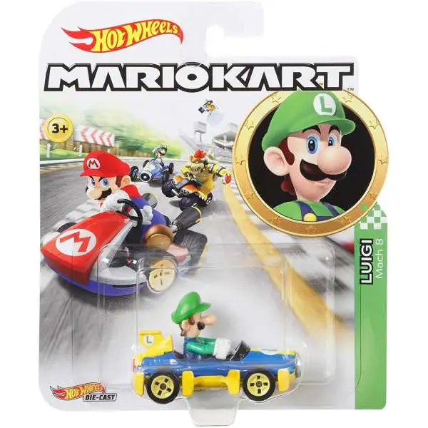Hot Wheels Mario Kart Luigi Diecast Car [Mach 8]