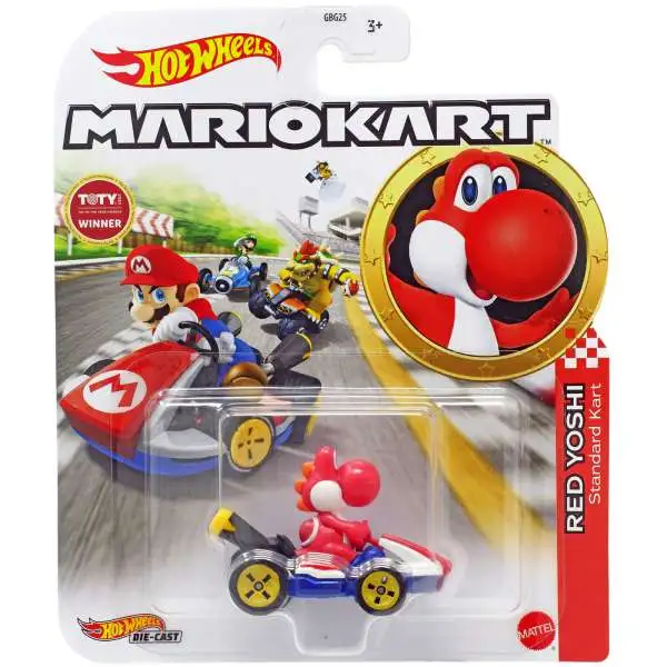 Hot Wheels Mario Kart Red Yoshi Diecast Car [Standard Kart]