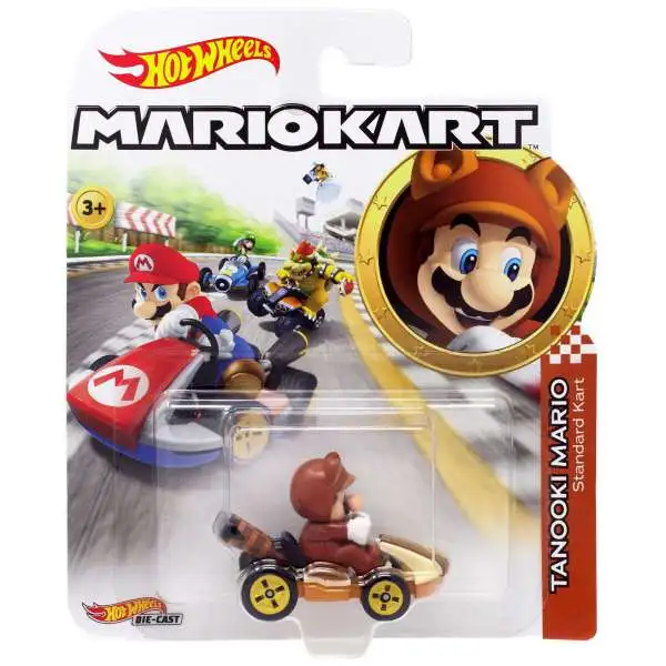 Hot Wheels Mario Kart Tanooki Mario Standard Kart Diecast Car