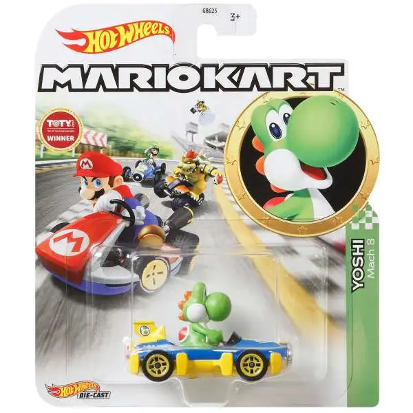 Hot Wheels Mario Kart Yoshi Diecast Car [Mach 8]