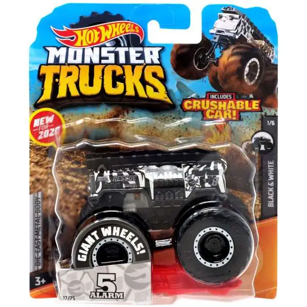 Hot Wheels Monster Trucks 5 Alarm Diecast Car [Black & White]