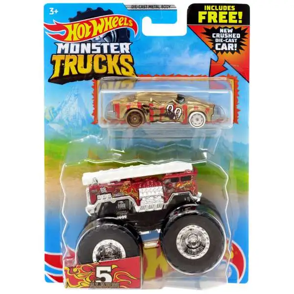 Hot Wheels Monster Trucks 5 Alarm Diecast Car [Crushed Die-Cast Car]