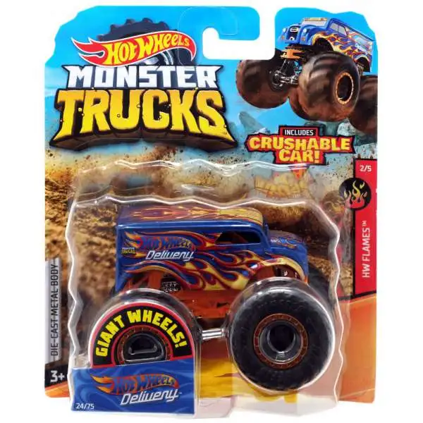 Monster Trucks HW Flames Hot Wheels Delivery Diecast Car #2/5