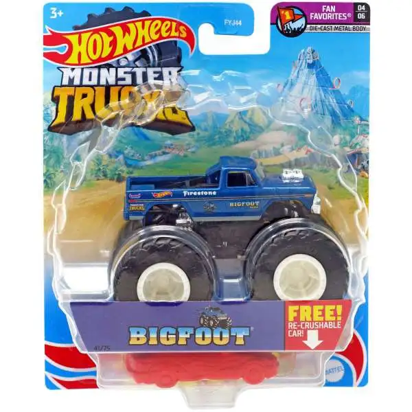 Hot Wheels Monster Trucks Fan Favorites Bigfoot Diecast Car [Damaged Package]