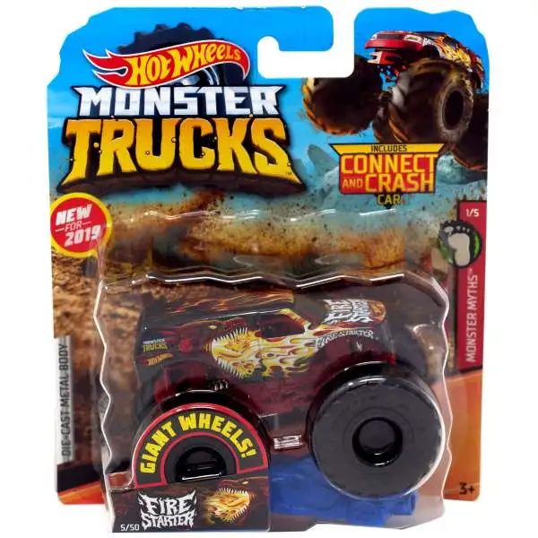 Hot Wheels Monster Trucks Roarin' Wreckers, 1:43 Scale Mega-Wrex Toy Truck  with Lights & Sounds