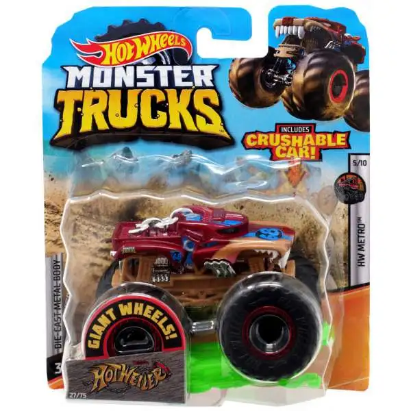 Hot Wheels Monster Trucks Double Troubles Hotweiler 124 Vehicle Mattel Toys  - ToyWiz