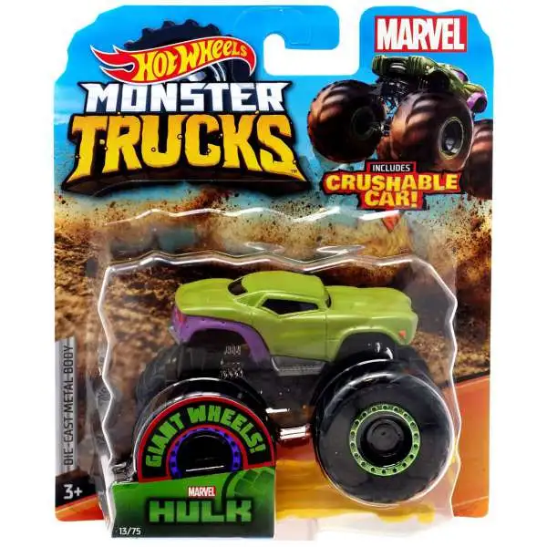 Hot Wheels Monster Trucks Marvel Hulk Diecast Car [Version 2]