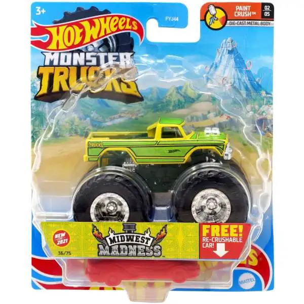 Hot Wheels Monster Trucks Paint Crush Midwest Madness Diecast Car