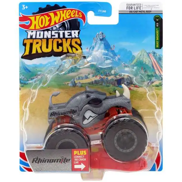 Hot Wheels Monster Trucks Beast Bashers Rhinomite Diecast Car