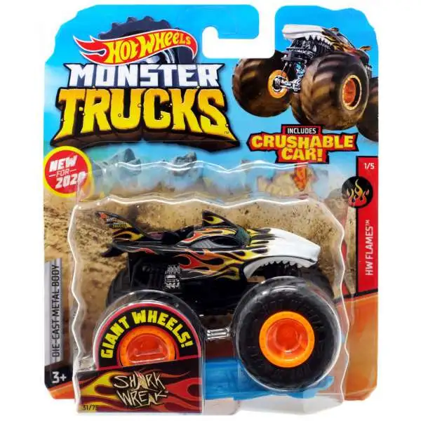 Hot Wheels Monster Trucks HW Flames Shark Wreak Diecast Car #1/5