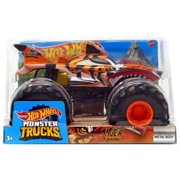 Hot Wheels Monster Truck Tiger Shark 1:24 Scale Die Cast Metal Toy