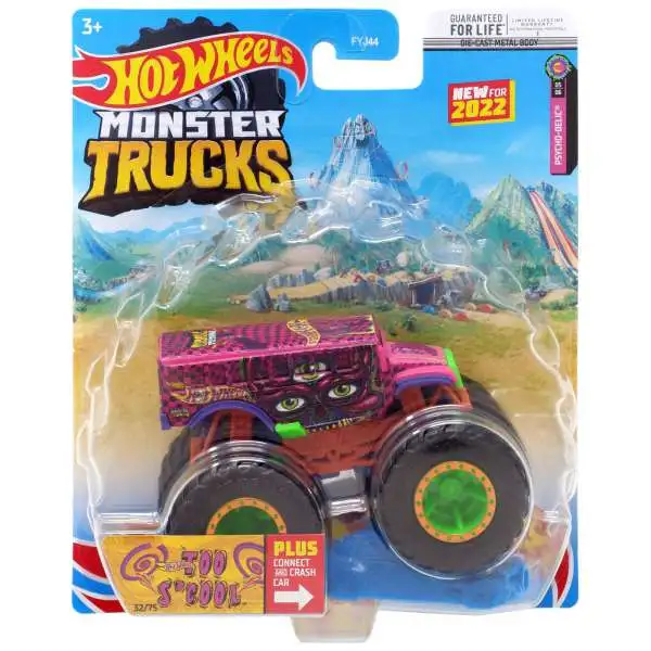 Hot Wheels Monster Trucks Psycho-Delic Too S'Cool Diecast Car [Damaged Package]