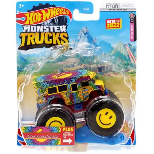 Hot Wheels Monster Trucks Psycho-Delic Wreckreational Diecast Car