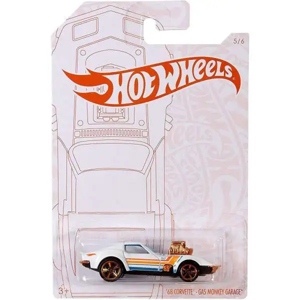 Hot Wheels Pearl & Chrome '68 Corvette - Gas Monkey Garage Diecast Car #5/6