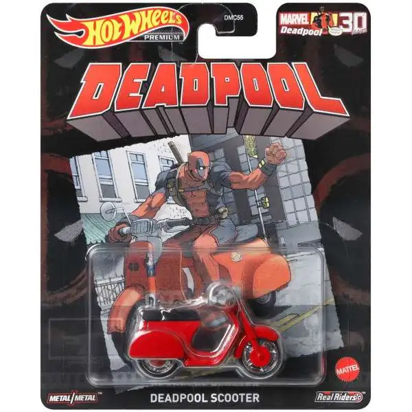Marvel Hot Wheels Premium Deadpool Scooter Die Cast Car
