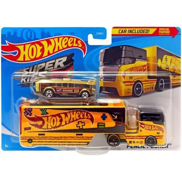 Hot Wheels Super Rigs Pencil Pusher Diecast Car [Yellow]
