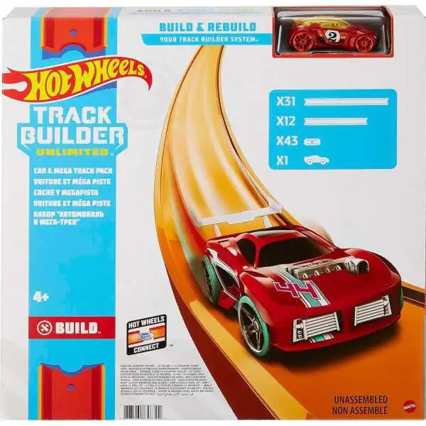 Hot Wheels Track Builder Build & Rebuild System Car & Mega Track Exclusive Pack