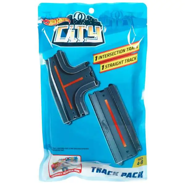 Hot Wheels City 1 Intersection Track & 1 Straight Track Track Pack